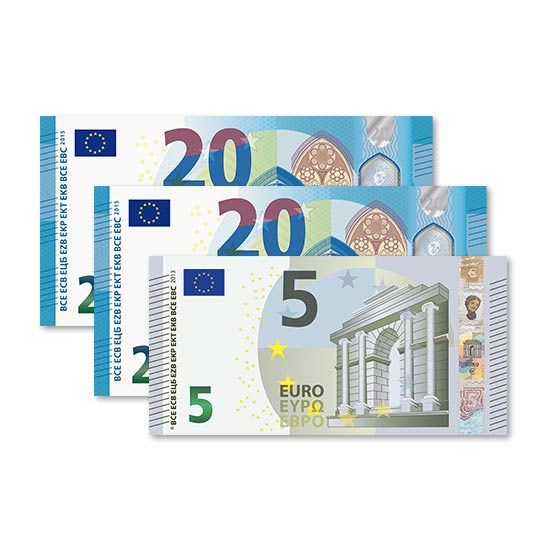 45 € Verrechnungsscheck