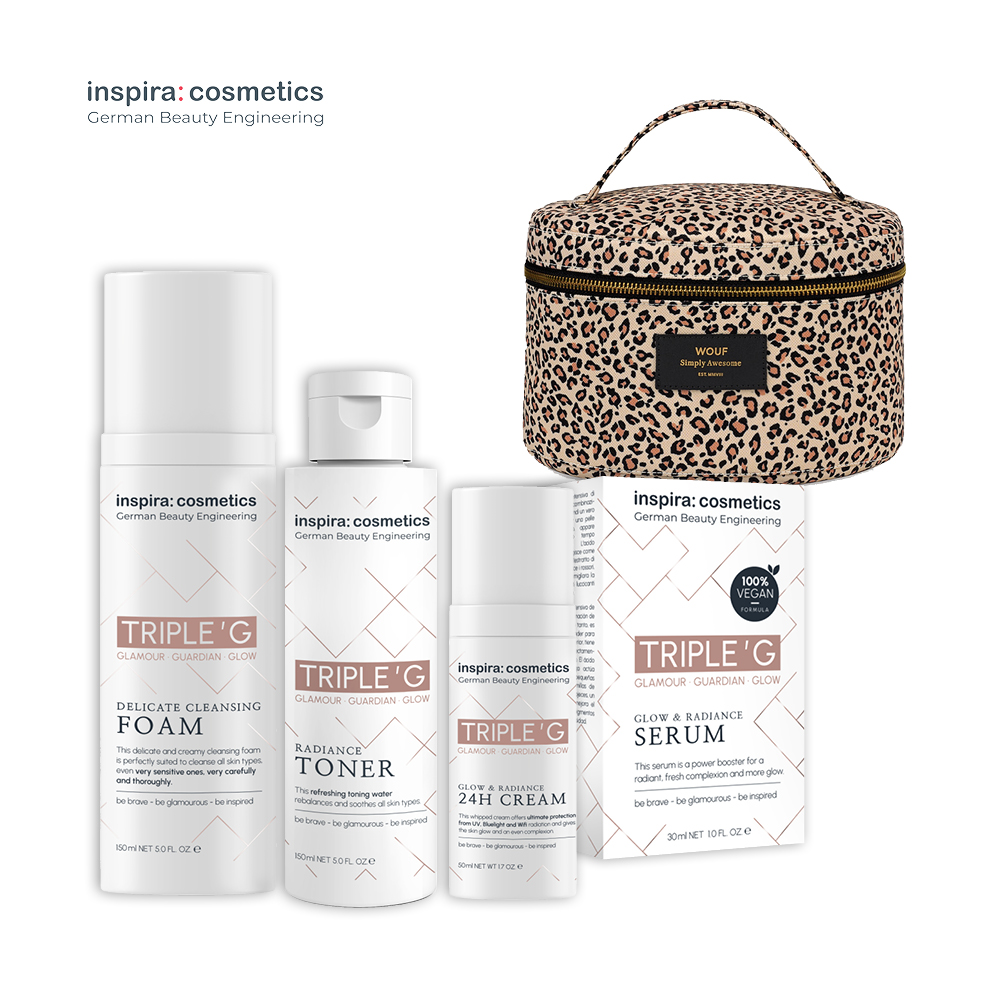 inspira: cosmetics Set „TRIPLE ’ G” +  Beauty-bag "savannah"