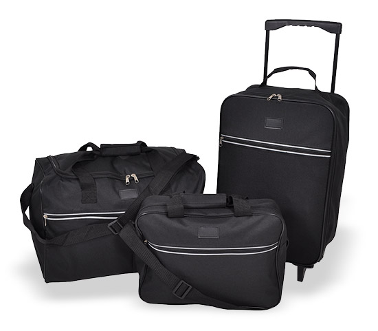 Reiseset mit 2 Streifen 3tlg.