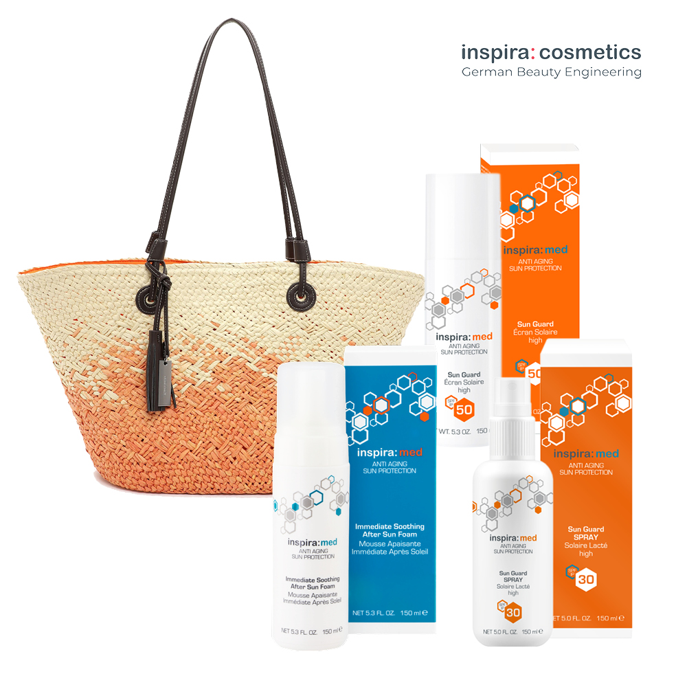 Inspira: cosmetics Set „ANTI AGING SUN GUARD“ + Korbtasche