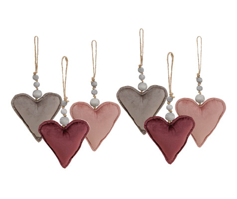 Samtherzen Set "Coeur", 6-tlg.