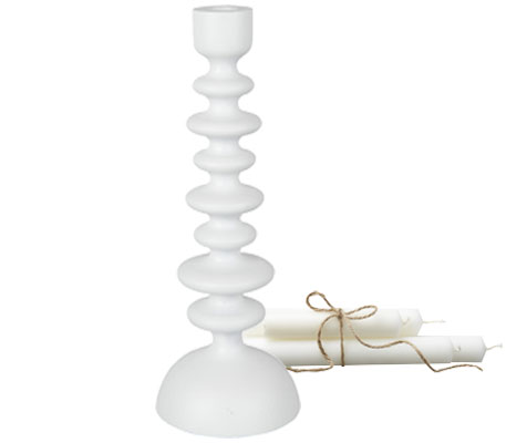 Kerzenhalter "STONE", weiß