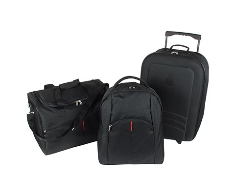 Kofferset 3tlg mit roten Streifen