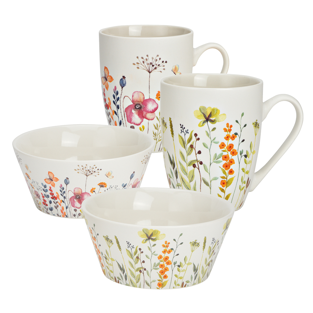 Frühstücks-Set "Wiesenblumen", 4-tlg.