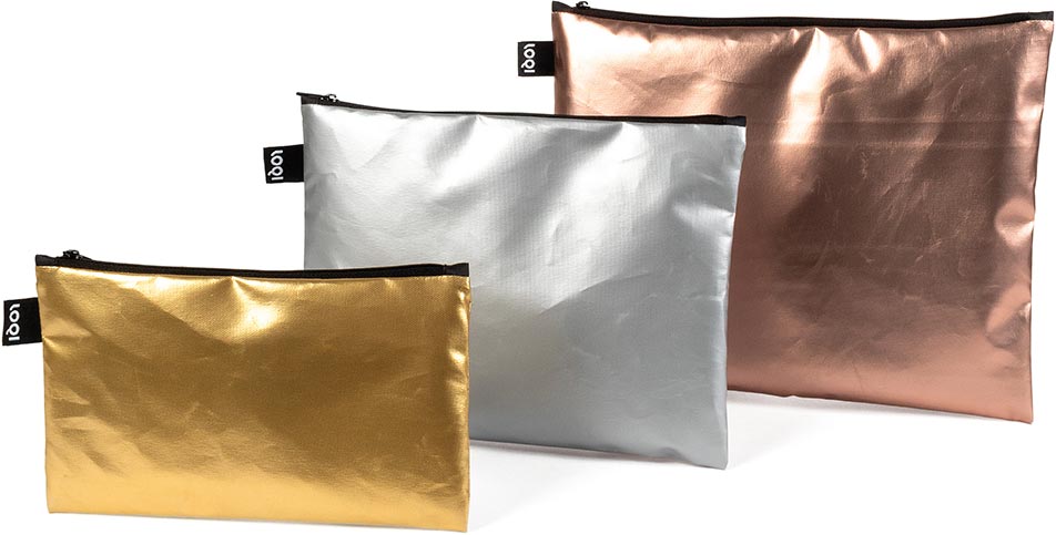 Metallic Zip-Pockets, 3-tlg.
