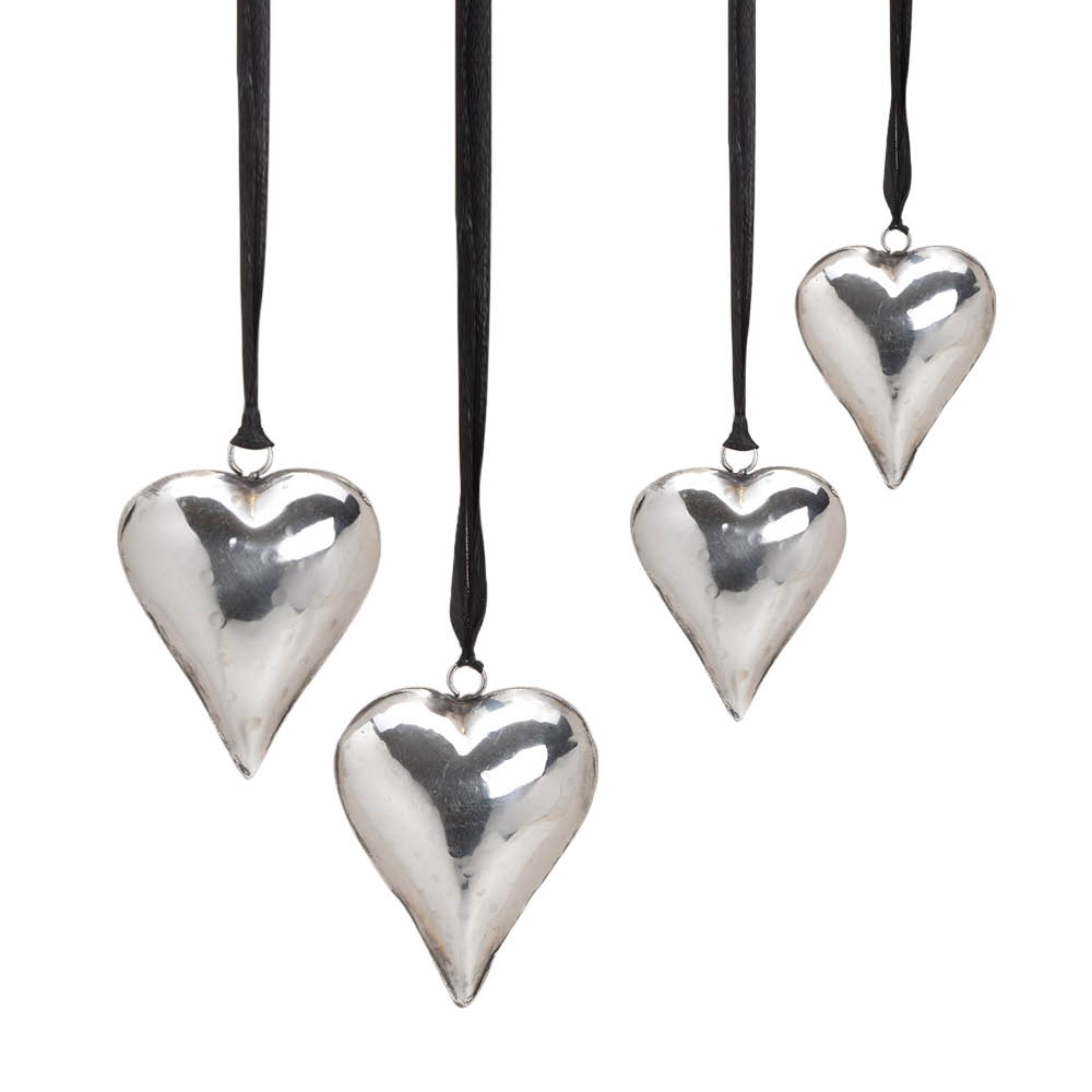 Metallanhänger "Herz", 4 tlg.