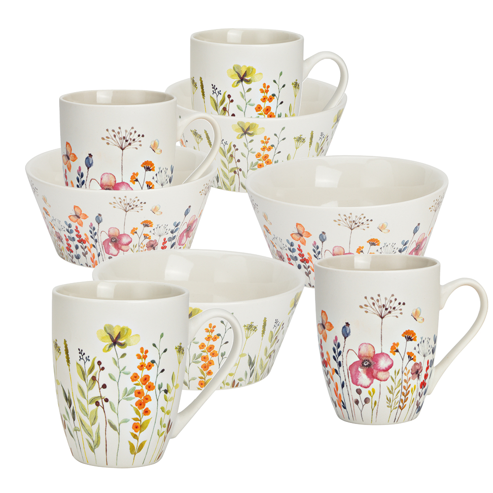 Frühstücks-Set "Wiesenblumen", 8-tlg.